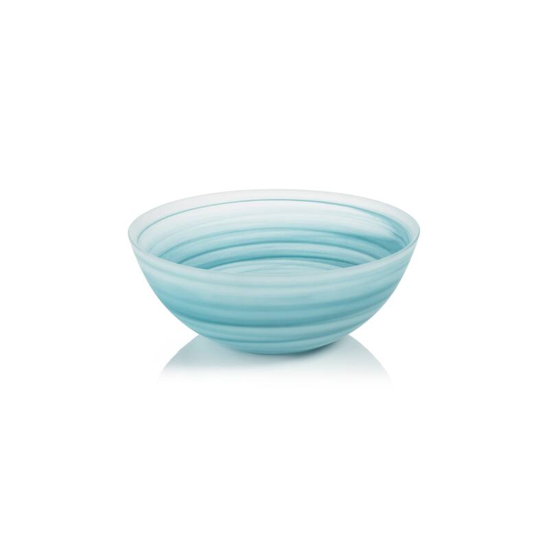 Barren 9.75" Alabaster Glass Bowls, Set of 2 - 9.75" x 4"