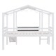 preview thumbnail 7 of 30, Twin Size Loft Bed with Ladder and Slide, House Bed with Blackboard and Light Strip