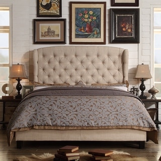 Isabella Diamond Tufted Wingback Upholstered Platform Bed