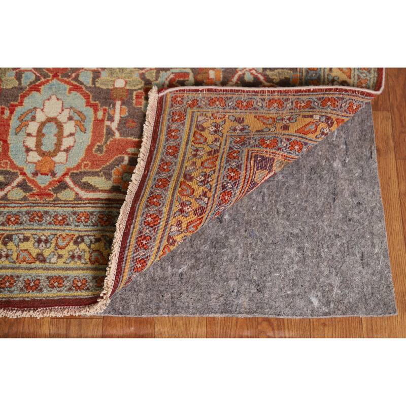 Hand Knotted Oriental 100% Wool Carpet Traditional Medallion Oranges & Rust Tabriz Area Rug - 14' 10'' X 11' 3''