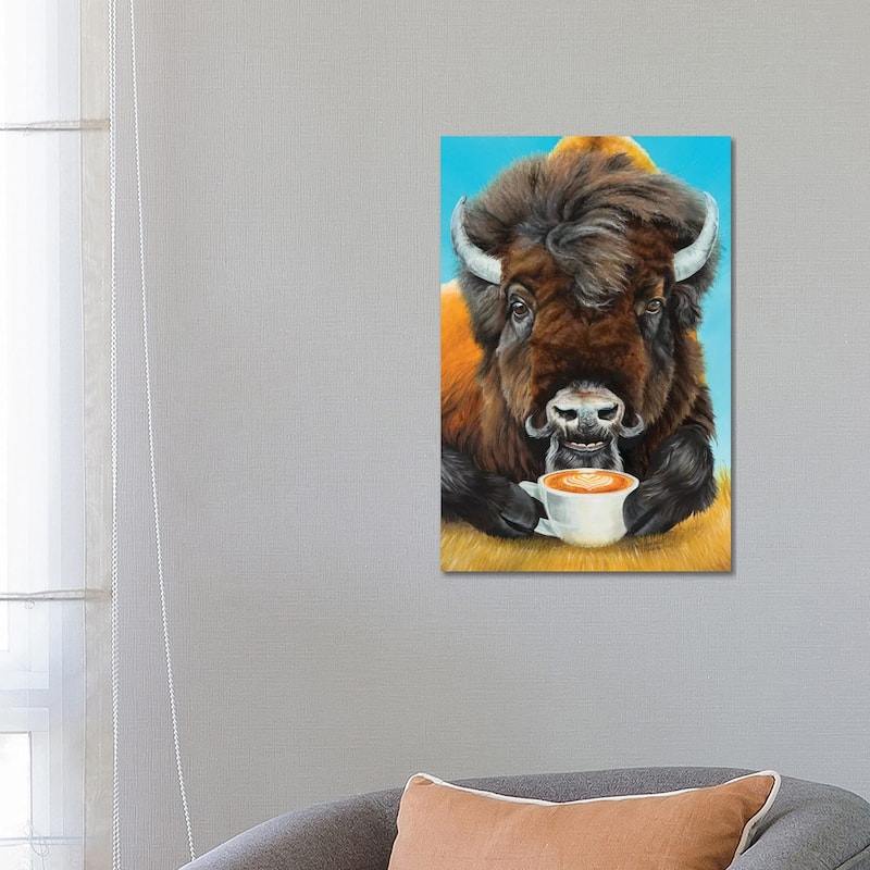 iCanvas "Bison Latte" by Holly Simental Canvas Print - 26x18x1.5