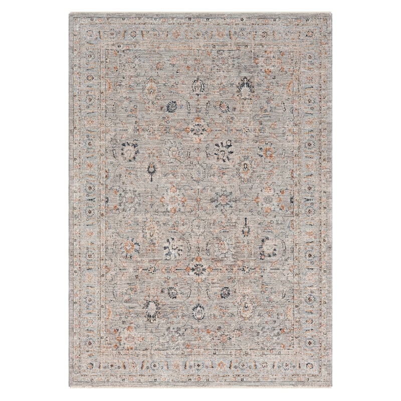Terra by Obeetee Manor Sarouk Rug - Charcoal - 2'6" x 7'3"