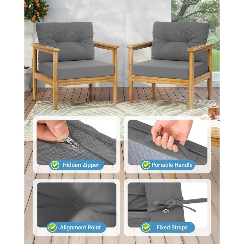 WINSOON 24x24 Inch Outdoor Deep Seat Cushion Set,Waterproof and Resistant