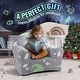 preview thumbnail 2 of 8, Grey Foam Glow Fabric Kids Couch Sofa Bed with Removable Cover - 23.62” L x 16.54” W x 20.47” H