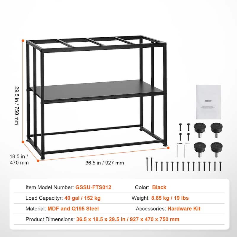 Aquarium Stand Reptile Tank Stand with Storage, Cabinet and Hardware Kit