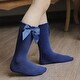 preview thumbnail 5 of 4, CozyWay Knee High Bow Socks, Red Navy Blue Mustard, 3 pair - Multi-Color