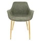preview thumbnail 15 of 25, LeisureMod Markley Modern Leather Dining Armchair With Gold Metal Legs