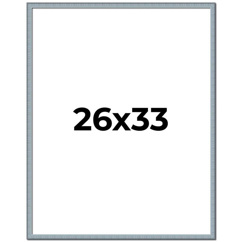 26x33 Frame Rustic Sky Blue Solid Wood Picture Frame | 0.75 Inch