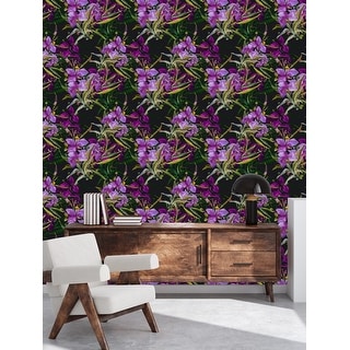 Purple Floral Wallpaper - Bed Bath & Beyond - 35646980