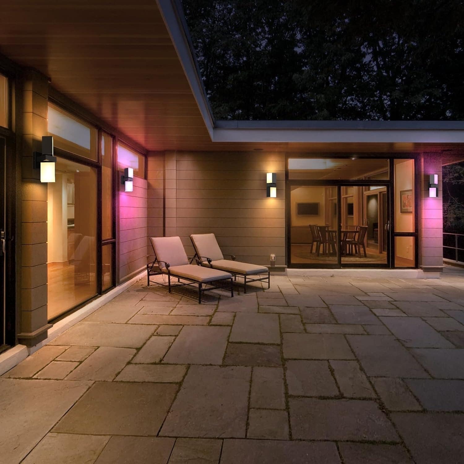 Outdoor Wall Light Smart Porch Light Exterior Lighting Adjustable Dual Heads 10.83 L x 3.54 W x 4.45 H Bed Bath Beyond 40291753