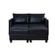 Option Black,Loveseat with Double Ottoman