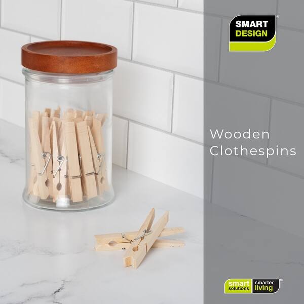 Smart Design Wooden Clothespins 18 Pack Bed Bath & Beyond 37830917