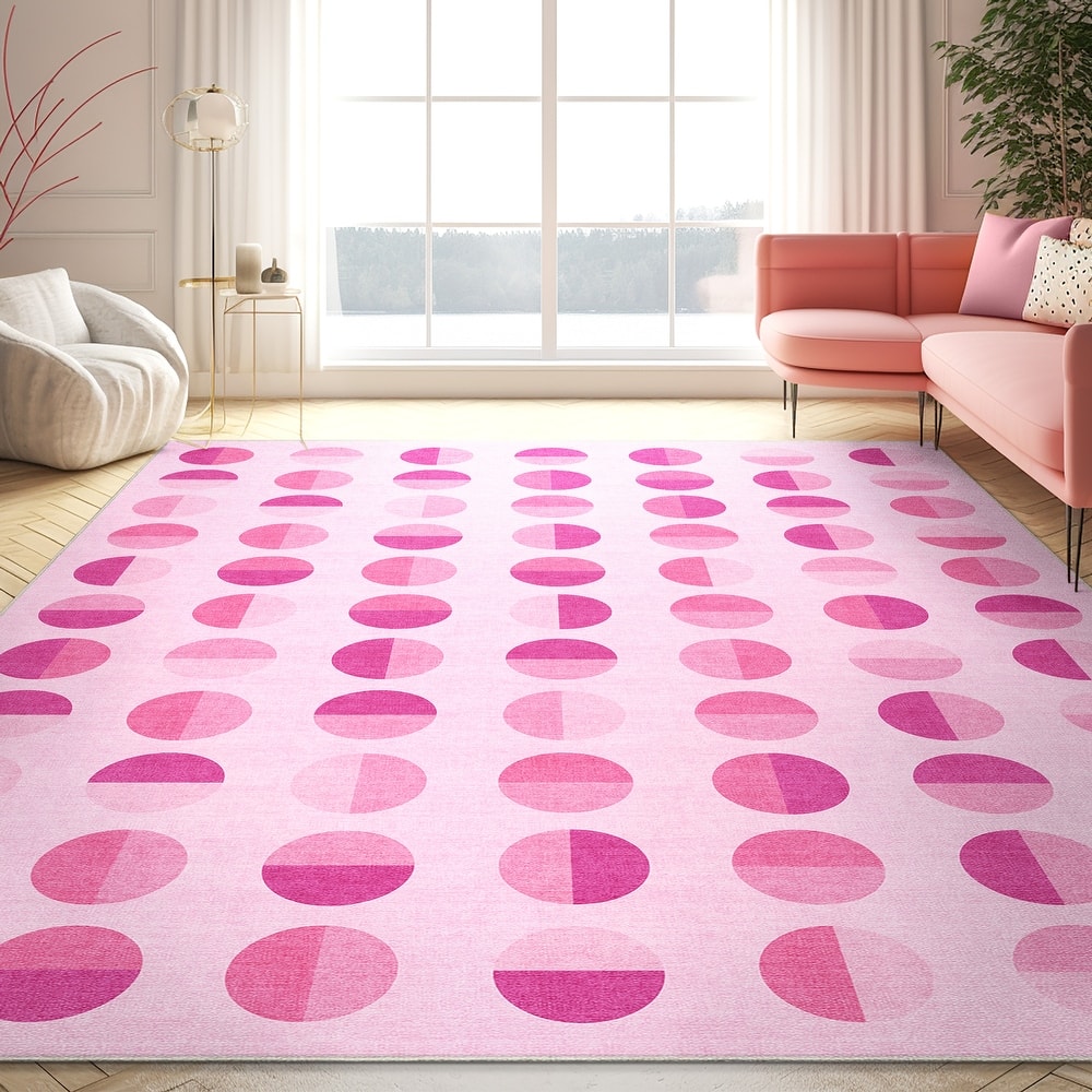 Well Woven Apollo Split Dot Mid-Century Modern Flat-Weave Area Rug