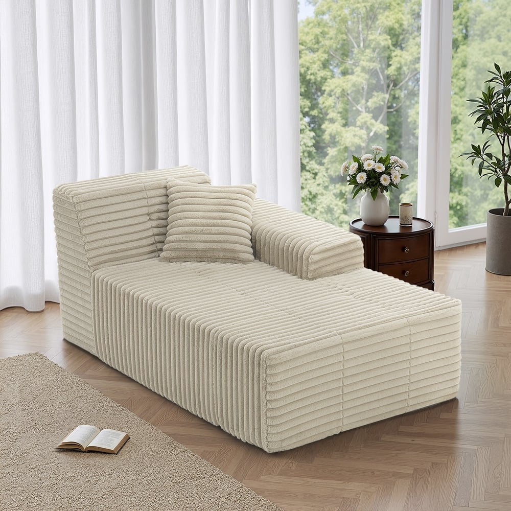 Plush Oversized L-Shape Chaise Lounge