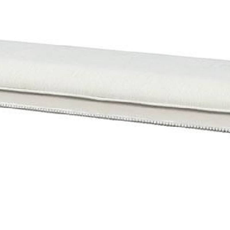 Miamy Bench, Cream White Wood Frame, Textured Fabric, 55 Inch