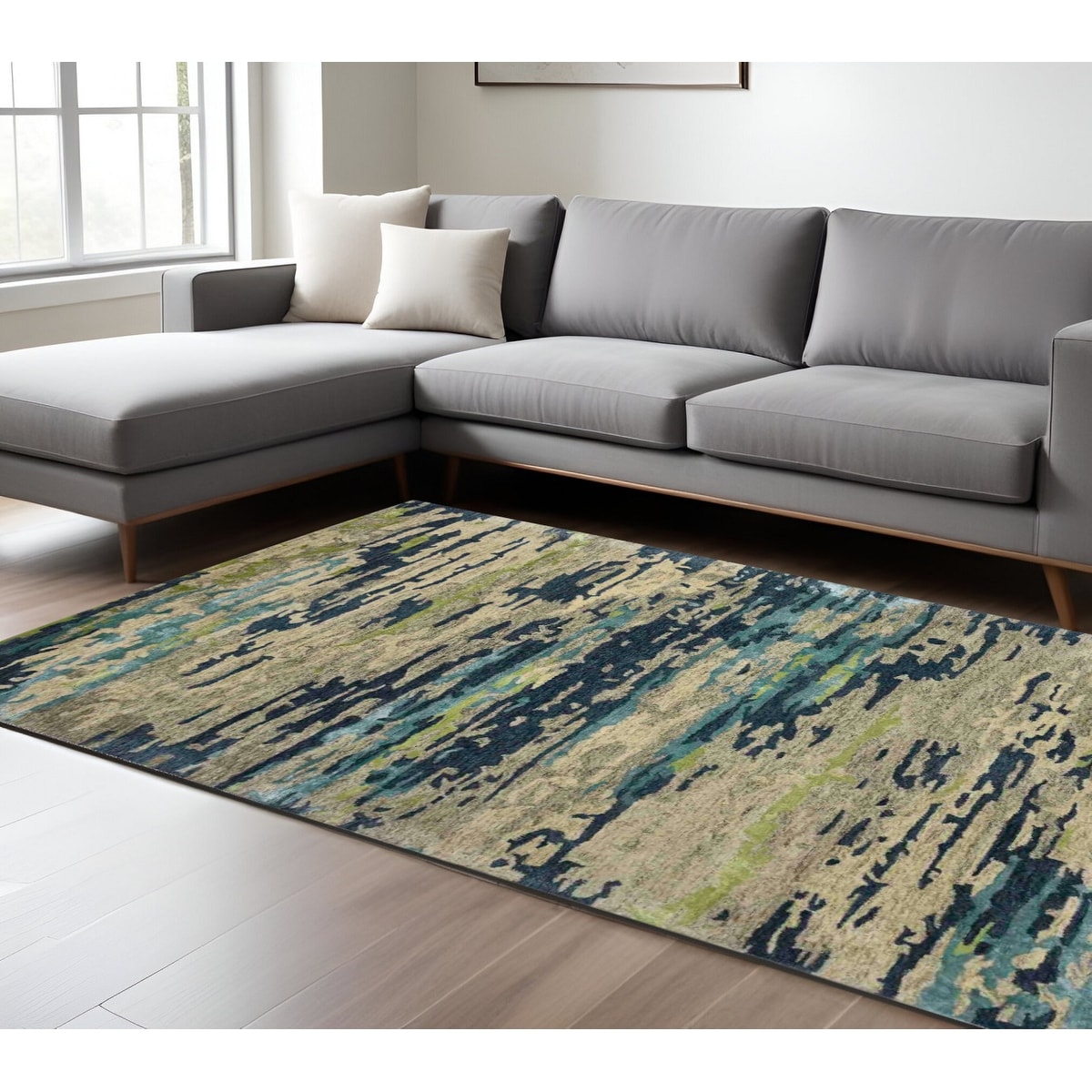 HomeRoots Kira Abstract Transitional Rectangle Area Rug