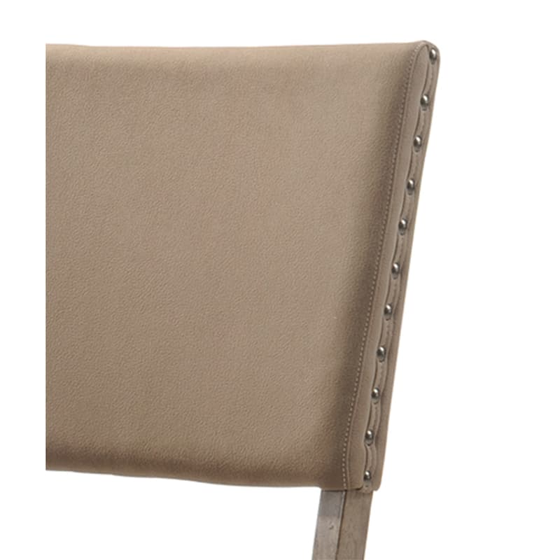 Script Printed Driftwood Finish Dining Chair Set of 2