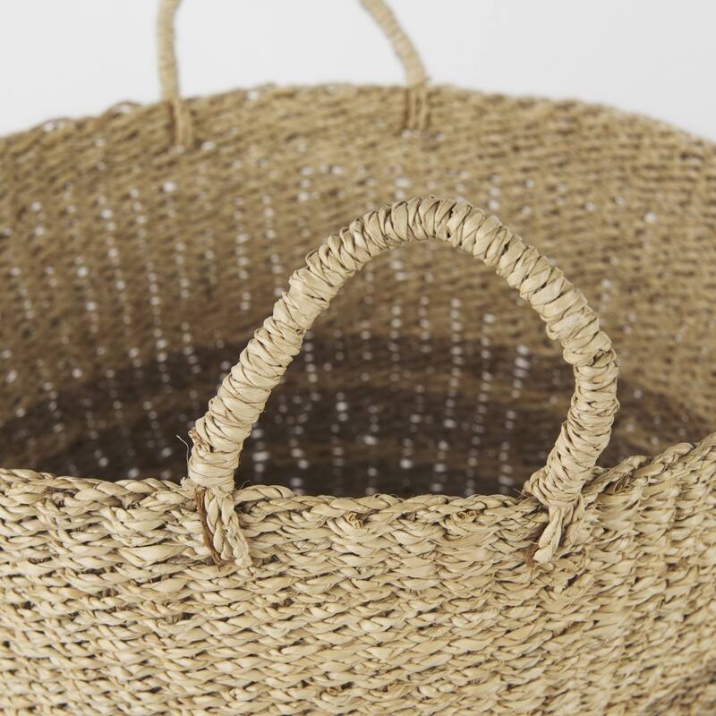 Set of Two Detailed Wicker Storage Baskets - 17.7165" W x 17.7165" D x 11.811" H
