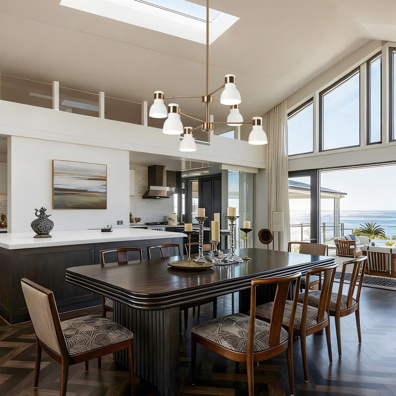 Modern 6-Light White Gold Chandelier Farmhouse Metal Pendant Lights for Dining Room - 24.5 "