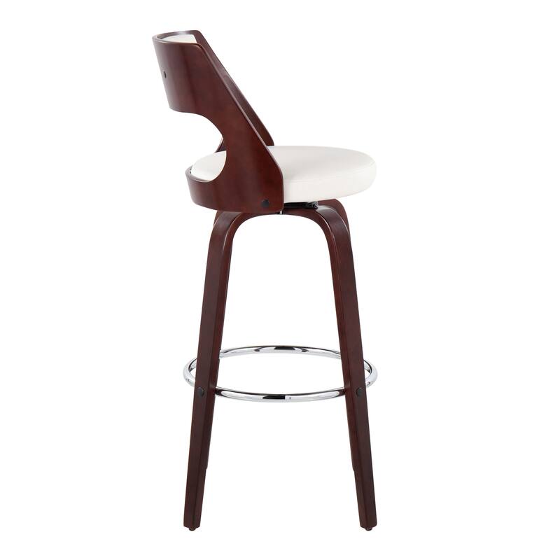 Carson Carrington Alingsas 30" Fixed-Height Bar Stool with Bent Wood Legs & Round Footrest (Set of 2)