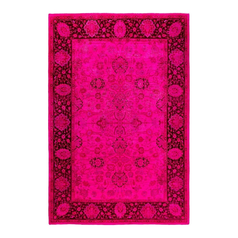 Contemporary Overdyed Wool Hand Knotted Area Rug - 6' 2" x 9' 1"