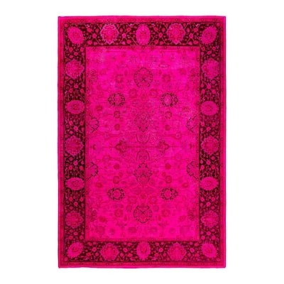 Contemporary Overdyed Wool Hand Knotted Area Rug - 6' 2" x 9' 1"