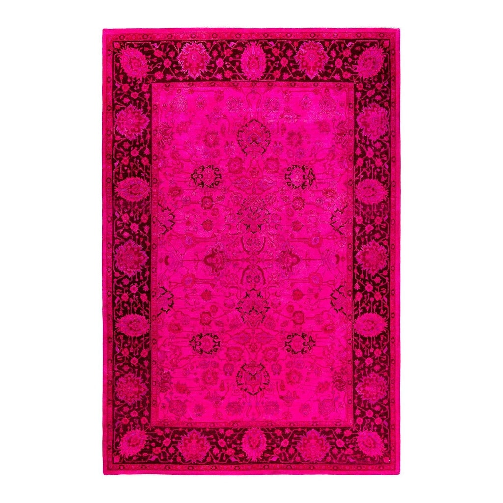 Contemporary Overdyed Wool Hand Knotted Area Rug - 6' 2" x 9' 1"