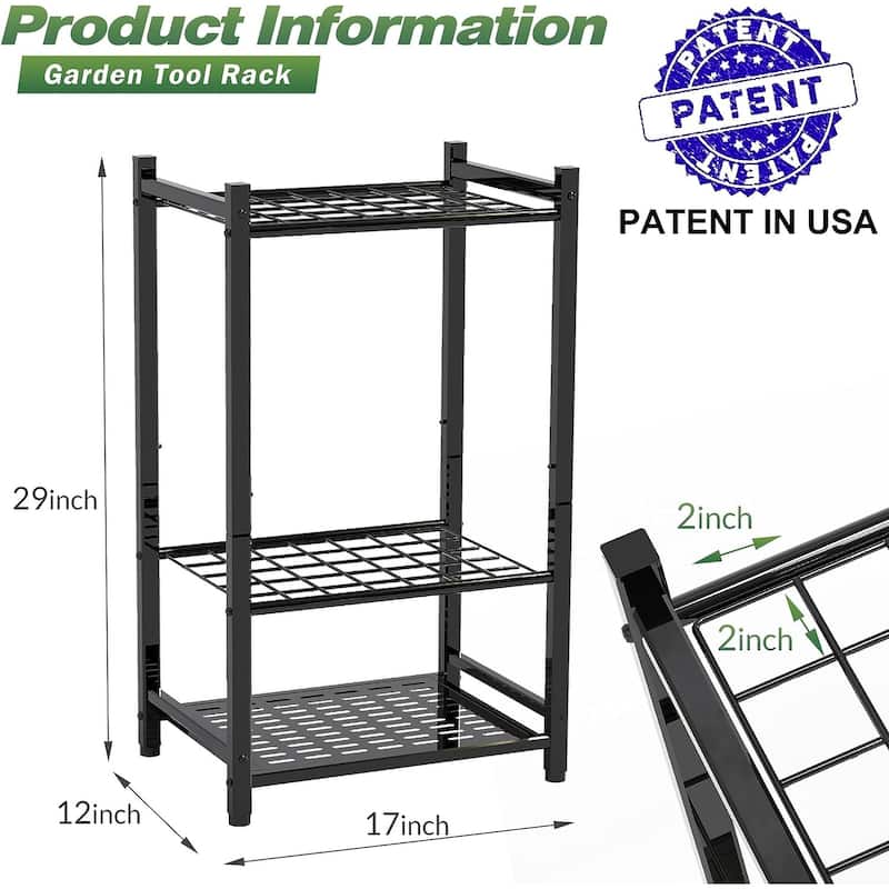 Sttoraboks Garden Tool Organizer, Yard Tool Tower Rack for Garage Organization Storage, Up to 35 Tools