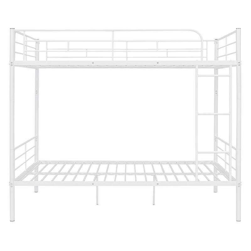 Full Over Full Size Metal Bunk Bed with Ladder