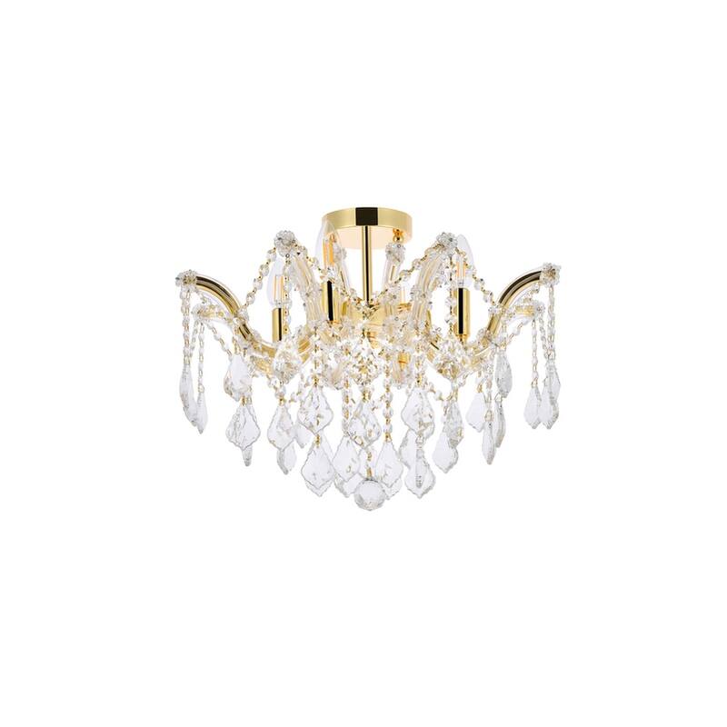 Fleur Illumination Flush Mount D:18in H:15in Lt:4 Gold Finish