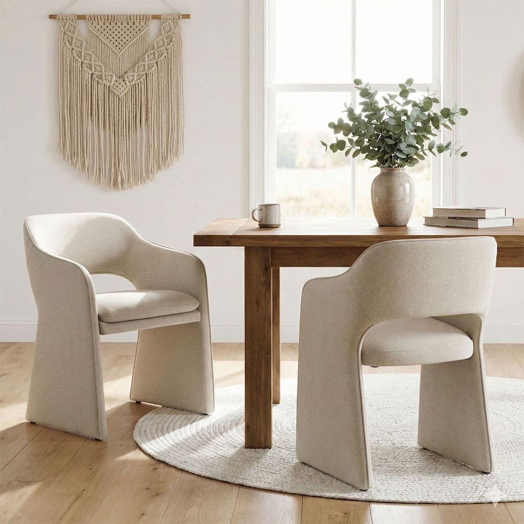 Upholstered Fabric Dining Chair (Set of 2)