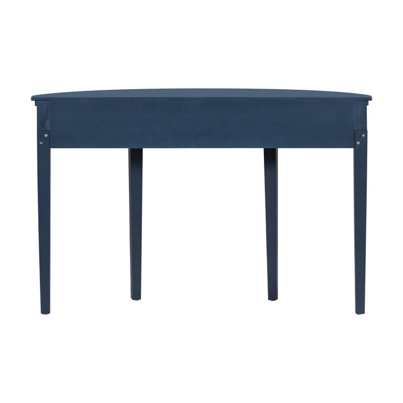 Curved Console Table with Vertical Stripe Drawer Fronts and 4 Legs