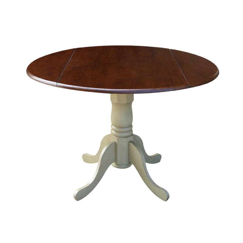 42-inch Dual Drop-leaf Pedestal 3-piece Dining Set
