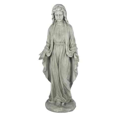 Virgin Mary Outdoor Garden Statue, Grey or Ivory
