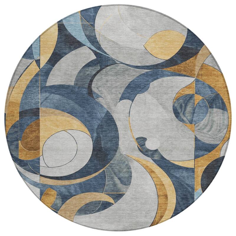 Machine Washable Indoor/Outdoor Geometric Flair Chantille Rug