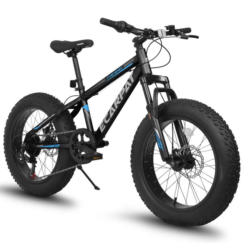 Adult/Youth Fat Tire Bike - Shimano Gears, Dual Disc Brakes, Front Suspension, Steel Frame, Commuter/Trail Use - 20