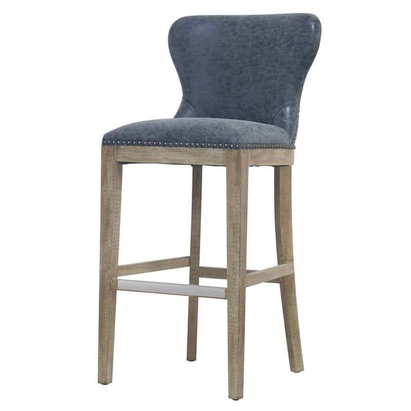 NPD Furniture Dorsey Brown and Grey Nubuck Bar Stool