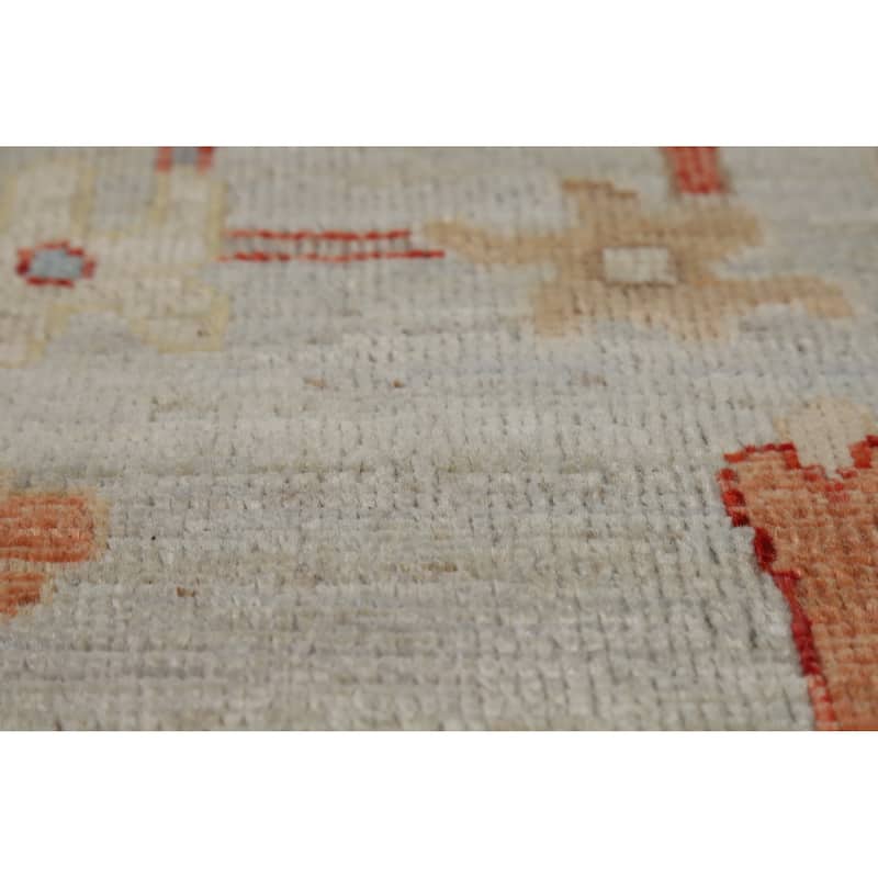Hand Knotted Oriental 100% Wool Carpet Transitional All-Over Beige & Ivories Oushak Area Rug - 9' 11'' X 8' 2''