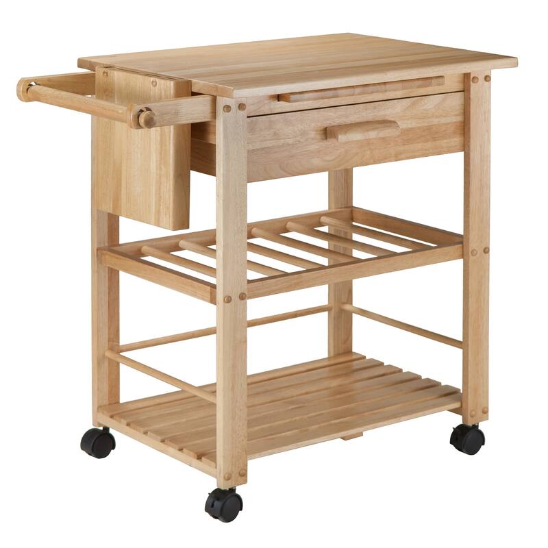 Finland Utility Kitchen Cart, Natural - 34.29 x 20.47 x 31.57 inches
