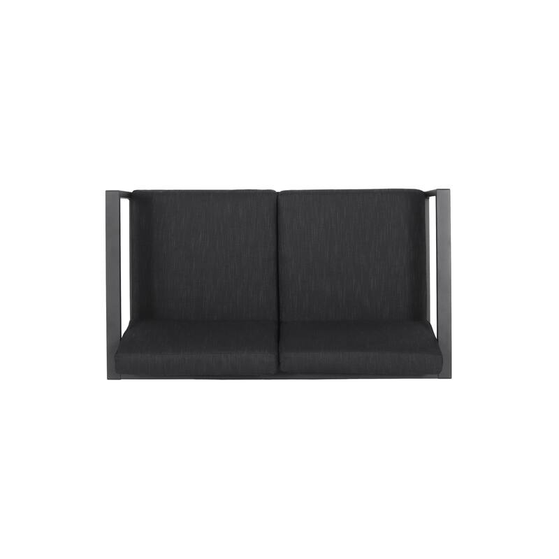 4 Piece Outdoor Sectional Sofa Set, Patio Aluminium Conversation Furniture Sets with Coffee Table and Cushions