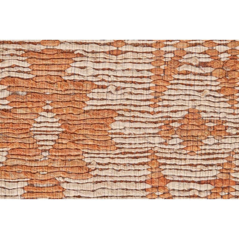LiLacombe Natural Jute Flat Dhurrie Rug, Rust Orange/Tan