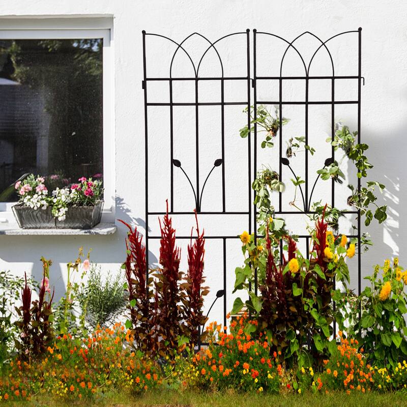2 Pack Metal Garden Trellis 71" x 17.7" Rustproof Trellis for Climbing Plants Outdoor Flower Support