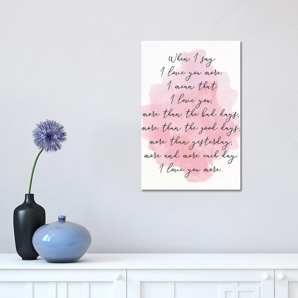 iCanvas "Love You More Pink" by Pixy Paper Canvas Print
