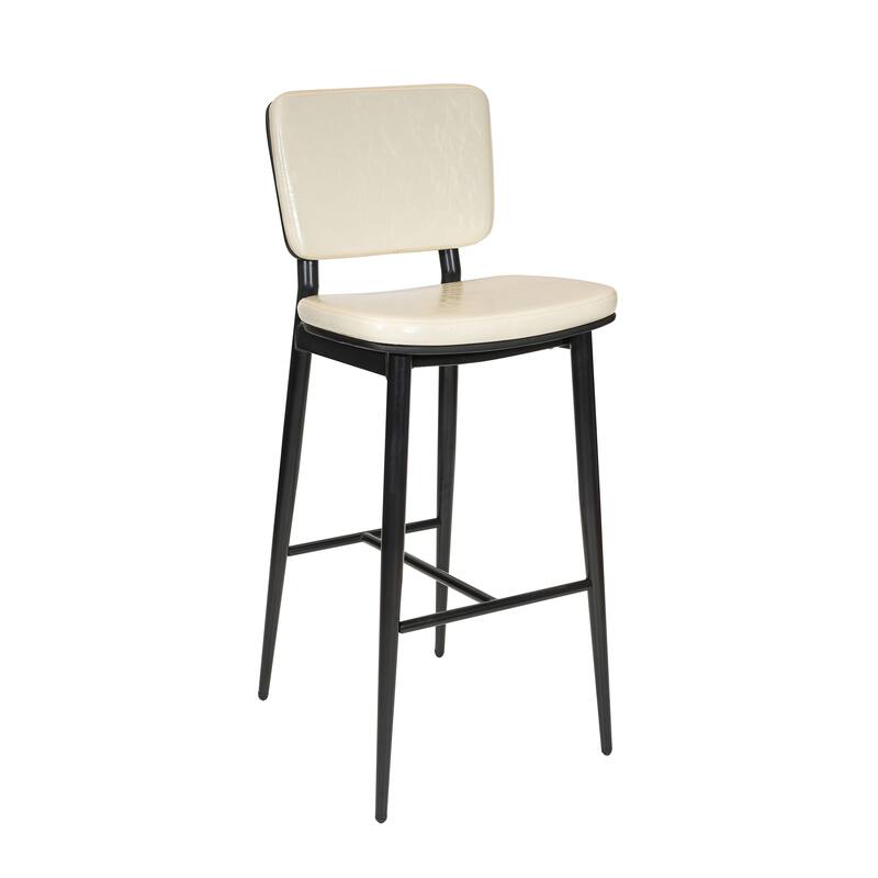 Porthos Home Mori Bar Stools Set of 2, PU Leather, Steel Legs