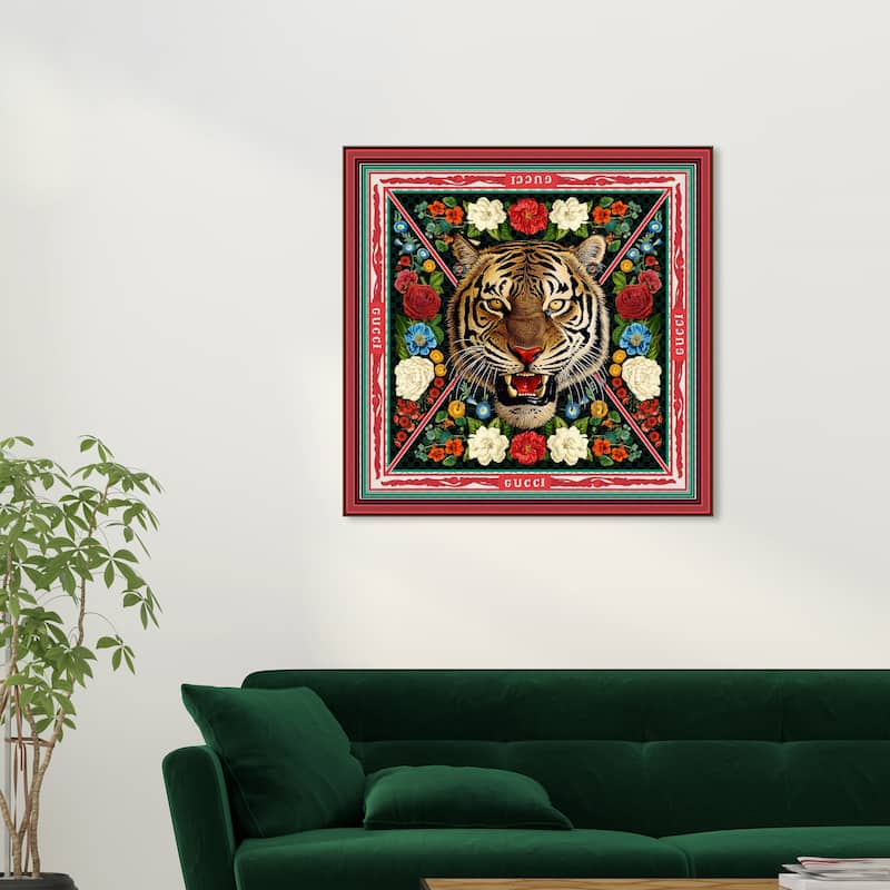 Wynwood Studio Fashion and Glam Red & Green Love Scarf Red and Wall Art Canvas Print - 30 x 30