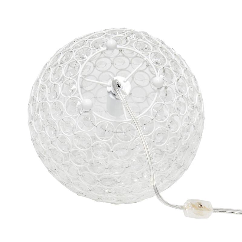 10 in. White Finish Table Lamp, Round Lamp for End and Side Table