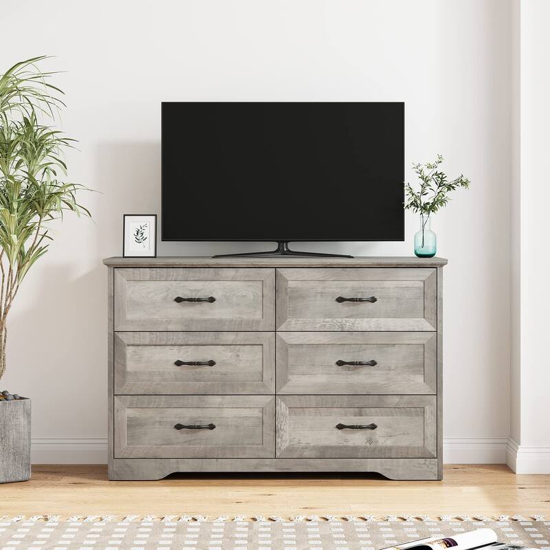 5/6 Drawer Dresser, Modern Wood Storage Chest Organizer for Clothes, Bedroom