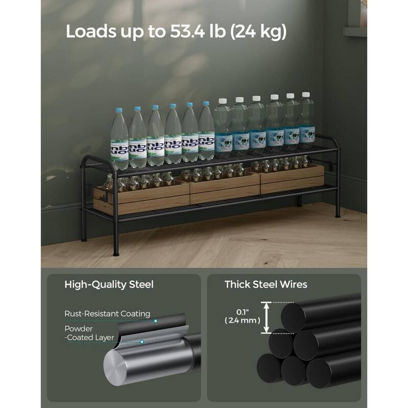 Moder Metal Shoe Rack Organizer with Shelf Storage with Side Hooks for Multiples Shoes Pairs