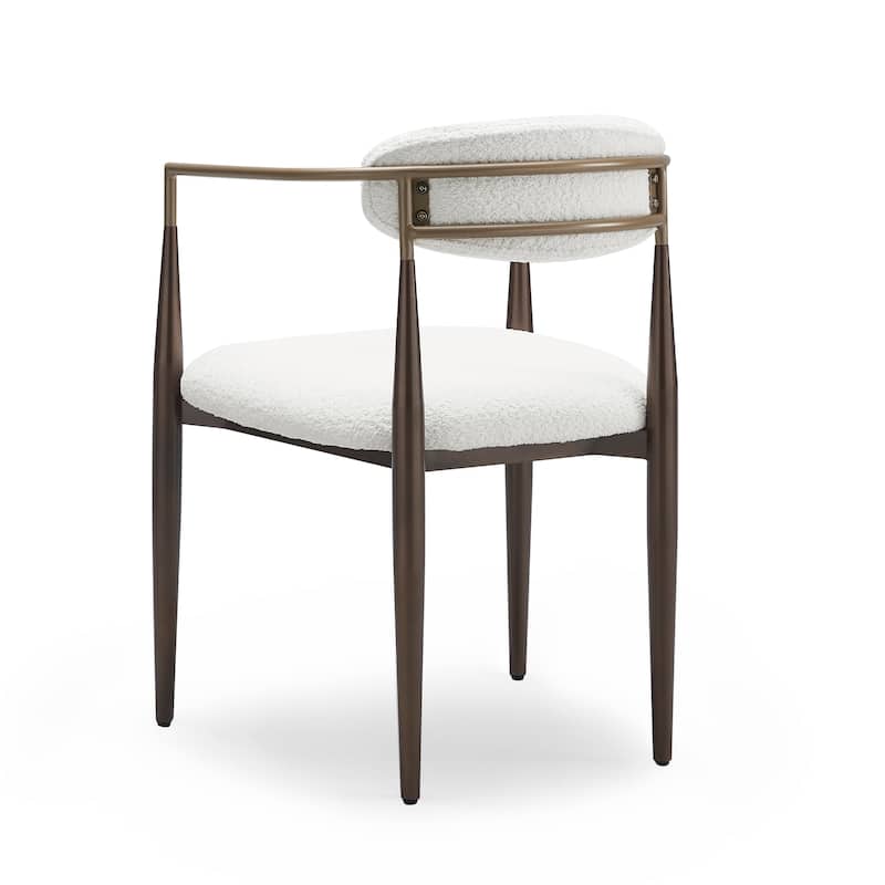 Modern Industrial Elmore Upholstered Dining Chairs (Set of 2) with Iron Frame by Christopher Knight Home