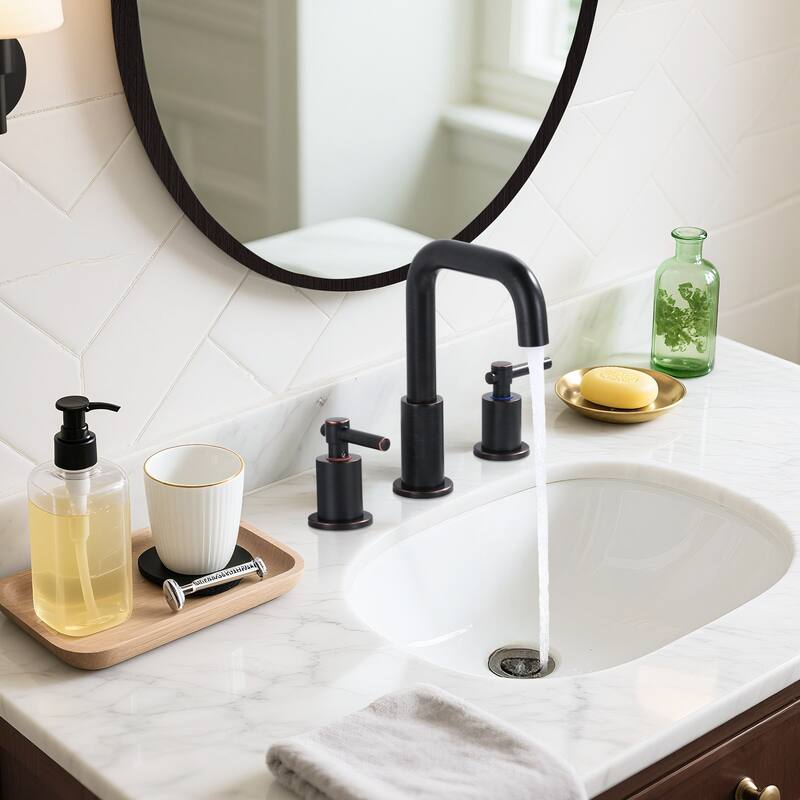 WOWOW 8 in. Widespread Double Handle Bathroom Faucet